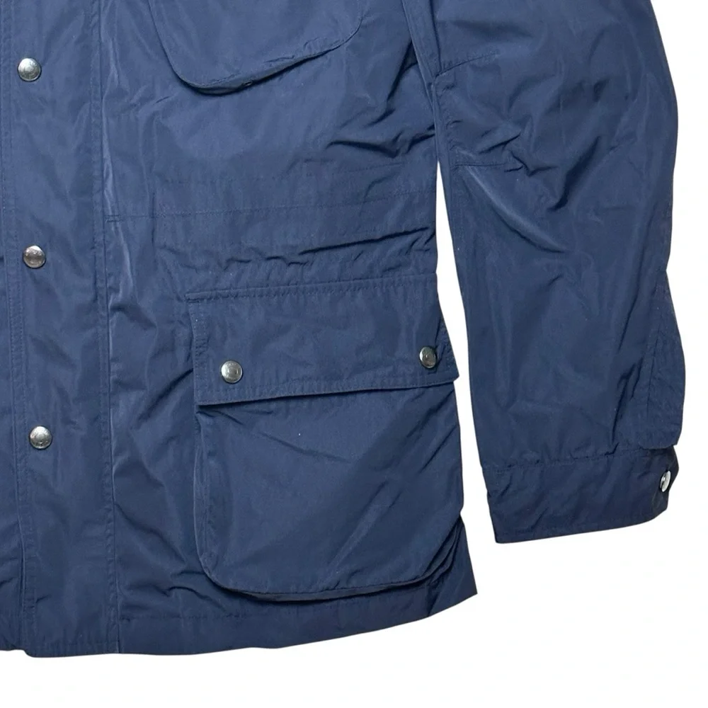 Hackett London Men’s Navy Velo-Speed Field Jacket Hood 4 Pocket Front Lined